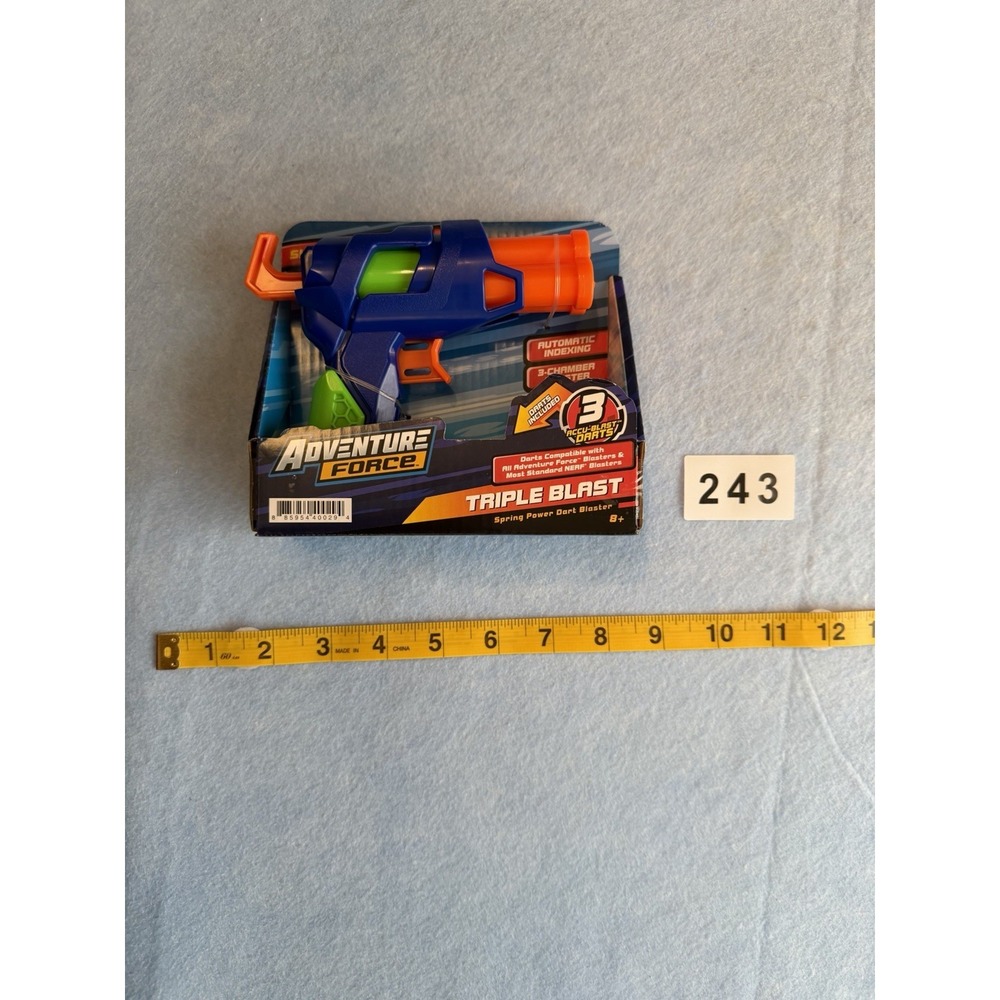 Adventure Force Triple Blast Spring Power Dart Blaster W/3 Darts Nerf Compatible